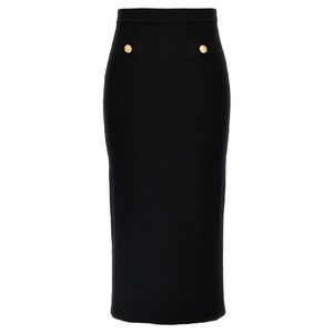 Alessandra Rich Ribbed Stretch Wool And Cashmere Midi Skirt - NWT